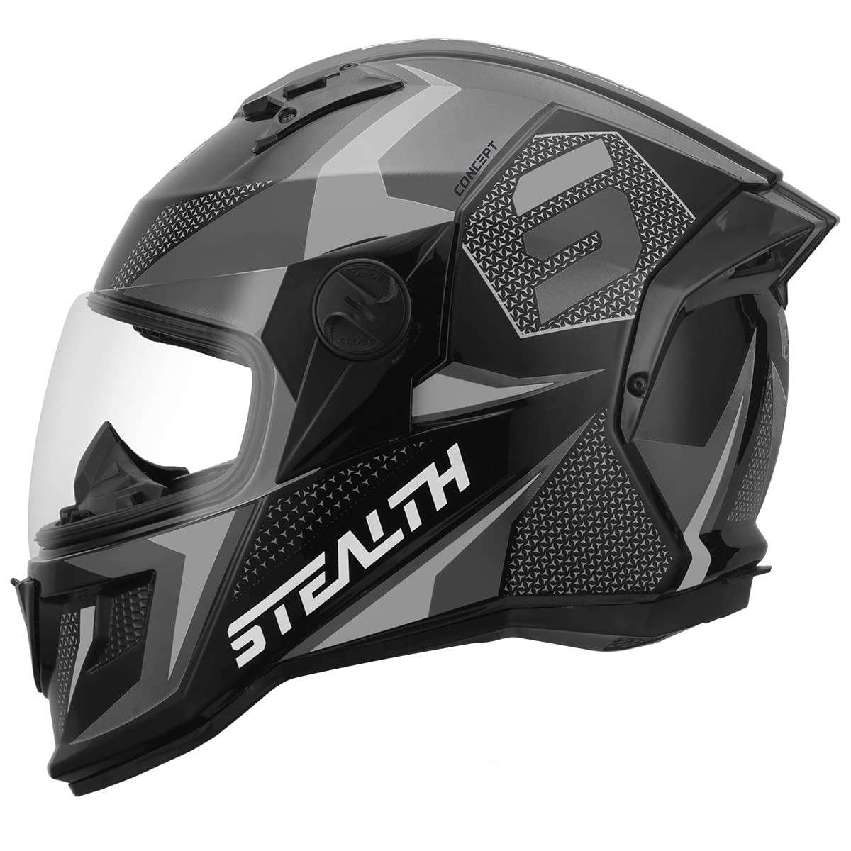 Capacete Fechado Pro Tork Stealth Concept Brilhante Preto/Cinza - Tam. 62: Segurança e Estilo para Sua Pilotagem