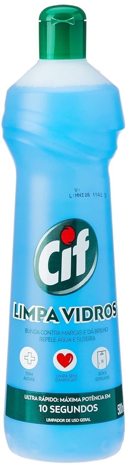 Cif Limpa Vidro Tradicional 500ml - Ultra Rápido e Eficaz para Limpeza Brilhante