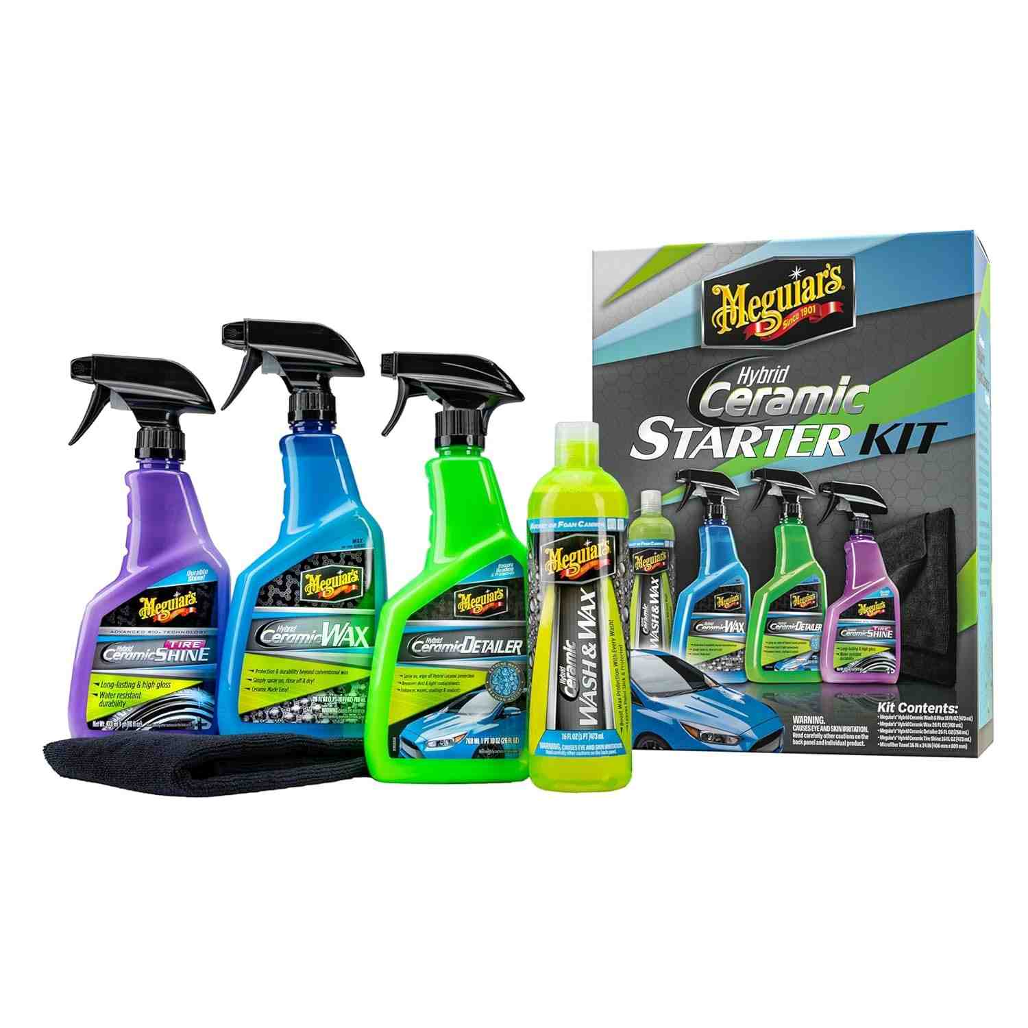 Kit Cerâmica Híbrida Meguiar's: Brilho Premium e Proteção Duradoura para Seu Carro