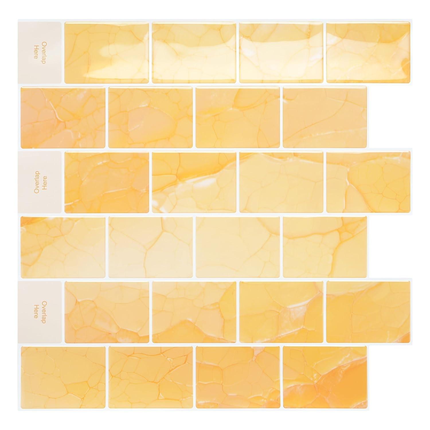Azulejos Autoadesivos Subway 30x30cm - Brilho Elegante e Fácil Instalação para Cozinha e Banheiro