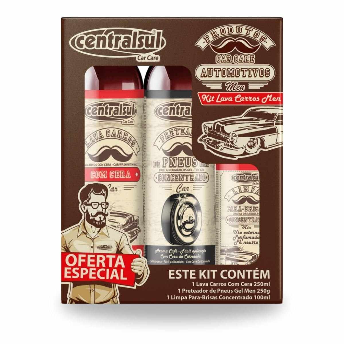 Kit Completo Lava Carros Men CentralSul: Brilho Impecável e Proteção Duradoura