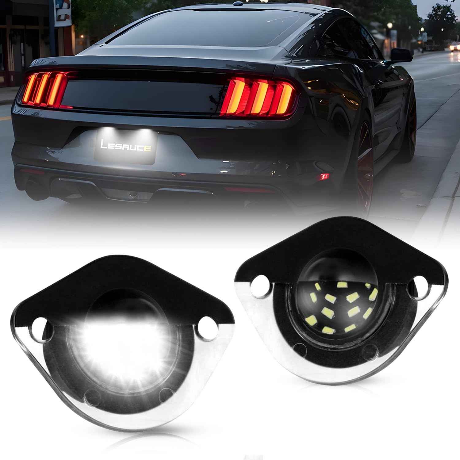 Luz de Placa LED LESAUCE para Ford Mustang (1994-2004): Brilho Intenso e Instalação Rápida
