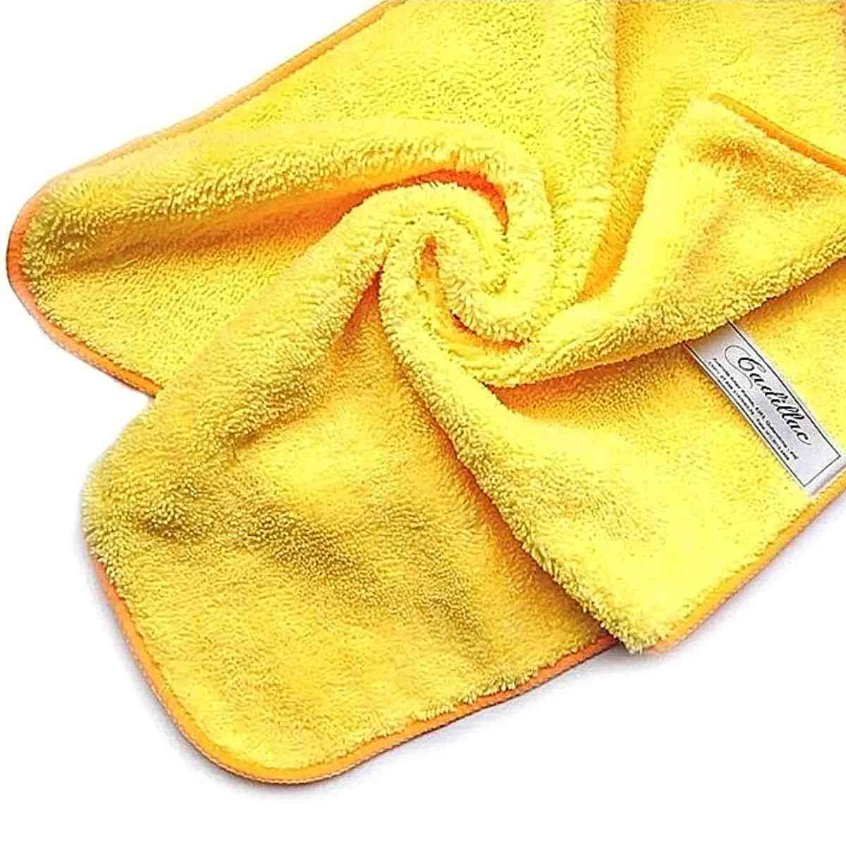 Flanela Microfibra Cadillac Amarela 40x40cm: Limpeza Impecável e Brilho Duradouro