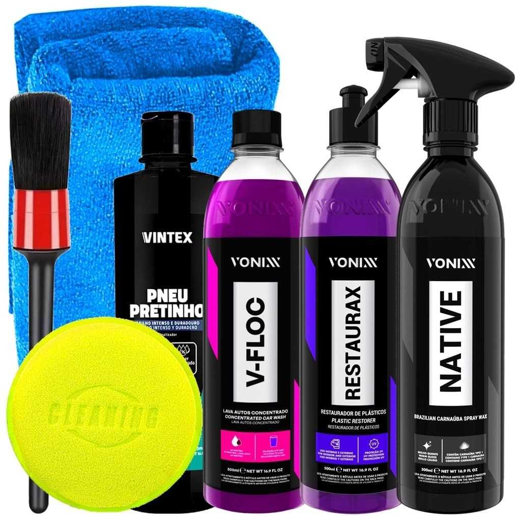 Kit Completo Vonixx & Vintex: Limpeza e Brilho Impecáveis para Seu Carro