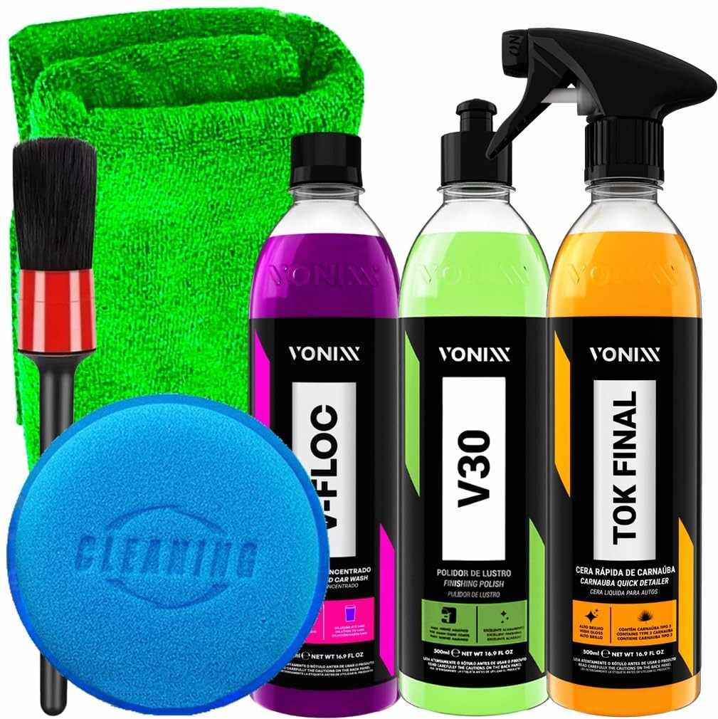 Kit Completo Vonixx Tok Final V30: Brilho Profissional e Proteção para Seu Carro