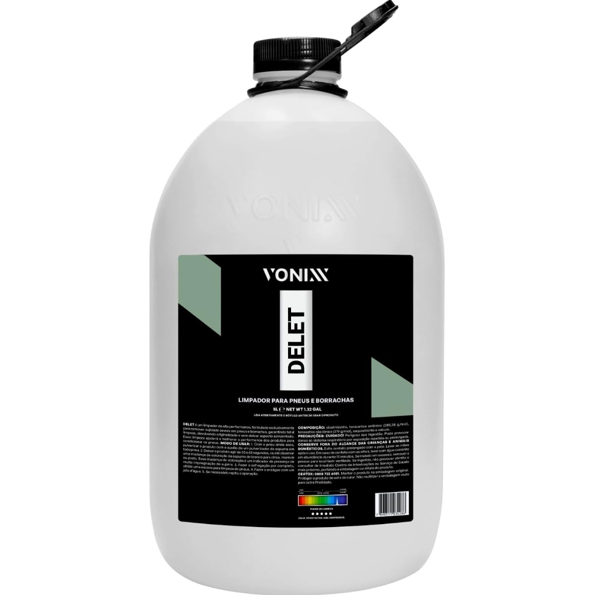 Delet Vonixx 5L: Limpador Alta Performance para Pneus e Borrachas - Brilho e Proteção Impecáveis!