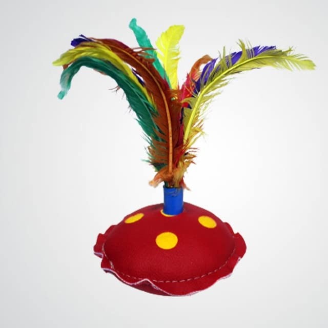 Peteca Artesanal com Penas Coloridas - Brincadeira Divertida e Saudável para Crianças e Adultos