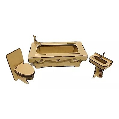 Casinha de Boneca em MDF com Móveis – Kit Completo para Brincar