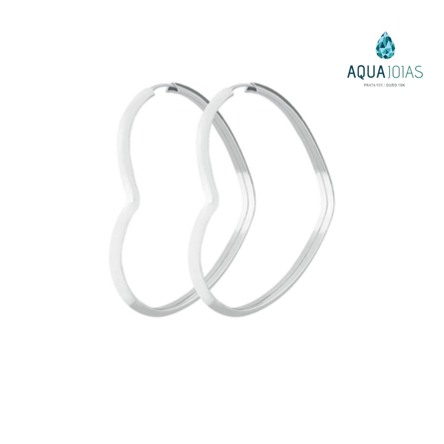 Brinco Argola Coração: Elegância em Prata 925