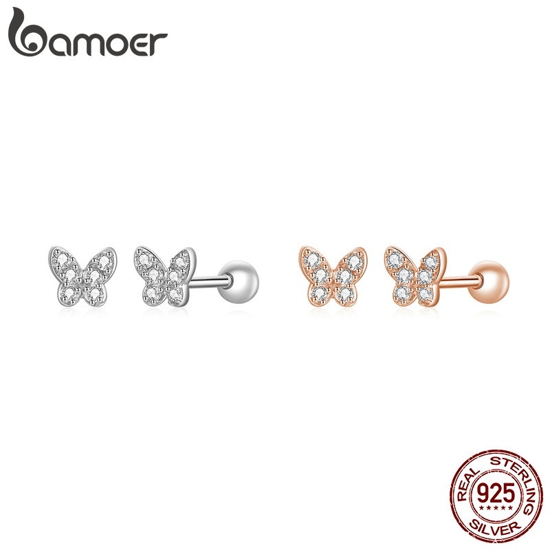 Brinco Borboleta Prata S925 Bamoer: Elegância Delicada