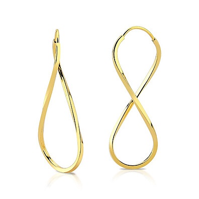 Brinco Ouro 18k 750 Argola Infinito 3cm – Elegância que Dura