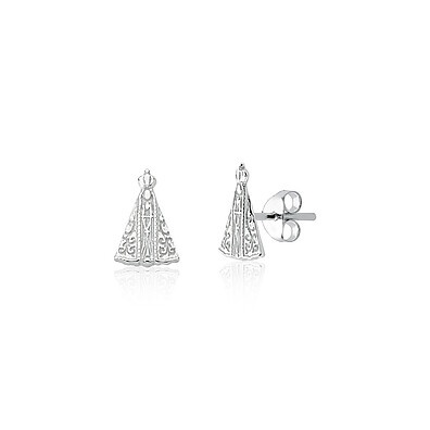 Brinco Prata 925 N.S. Aparecida: Elegância e Fé