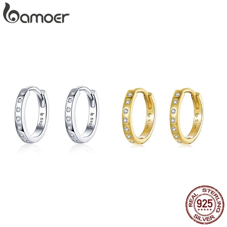 Brincos Argola Bamoer: Elegância Minimalista em Prata 925