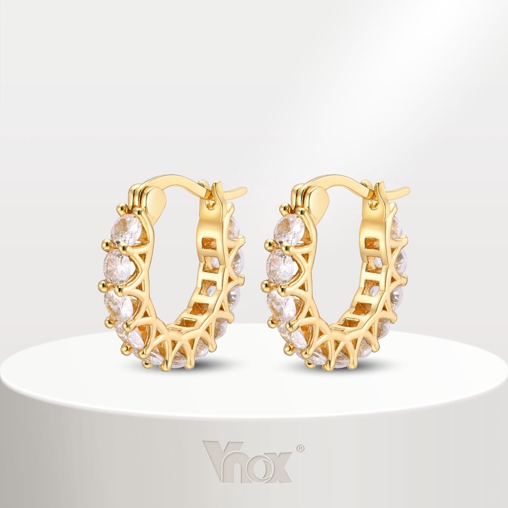 Brincos Argola Zircônia: Elegância em Ouro 18K