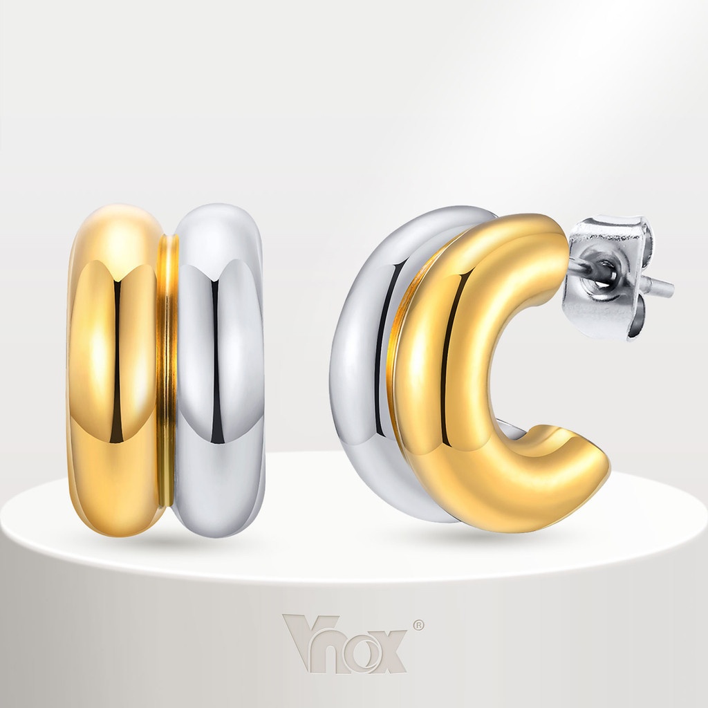 Brincos de Aço Inox: Elegância em Camadas