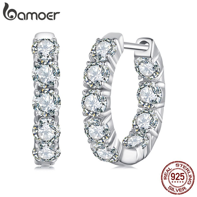 Brincos de Argola Moissanite: Elegância em Prata 925