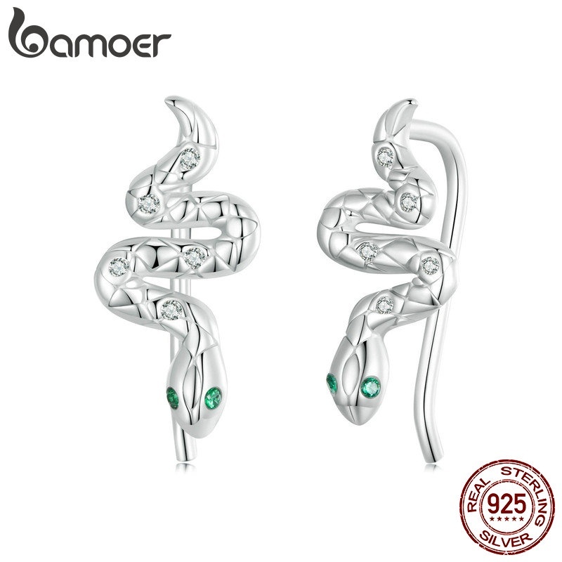 Brincos de Cobra Bamoer: Elegância em Prata 925
