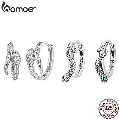 Brincos de Cobra em Prata 925 Bamoer: Elegância e Estilo