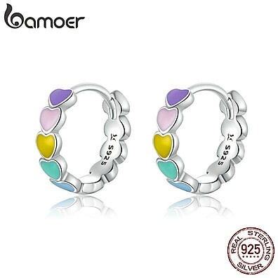 Brincos de Coração Bamoer 925: Elegância em Prata