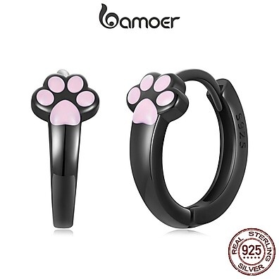 Brincos de Gato em Prata 925 Bamoer: Elegância Felina
