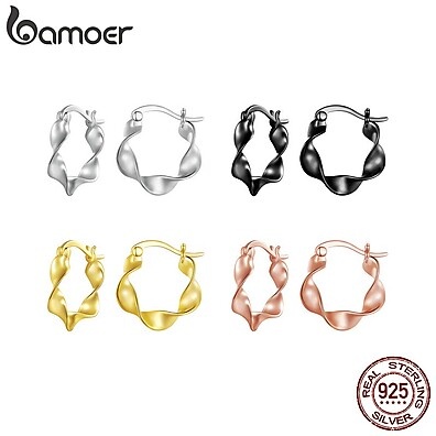 Brincos de Prata 925 Bamoer: Elegância Simples