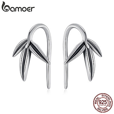 Brincos de Prata Bamoer: Elegância em Bambu 925
