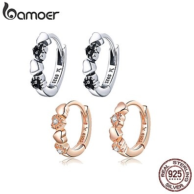 Brincos de Prata Coração Bamoer: Elegância em 925