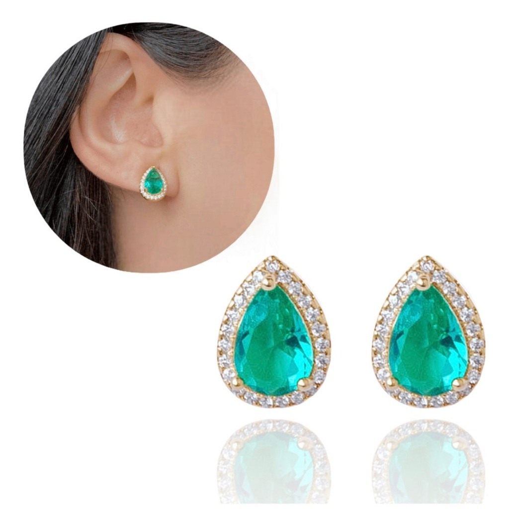 Brincos de Pressão com Zircônia: Elegância e Conforto