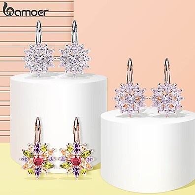 Brincos Flor Bamoer: Elegância e Zircônia!