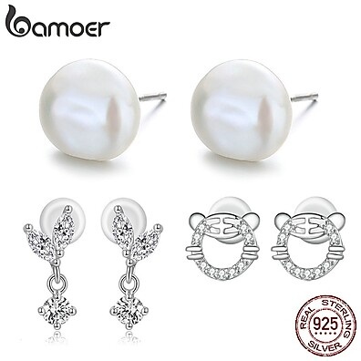 Brincos Prata 925 Bamoer: Elegância Barroca