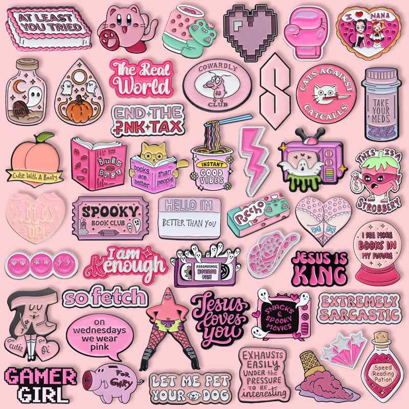 Broche Esmaltado Rosa Anime – 100 Estilos Incríveis