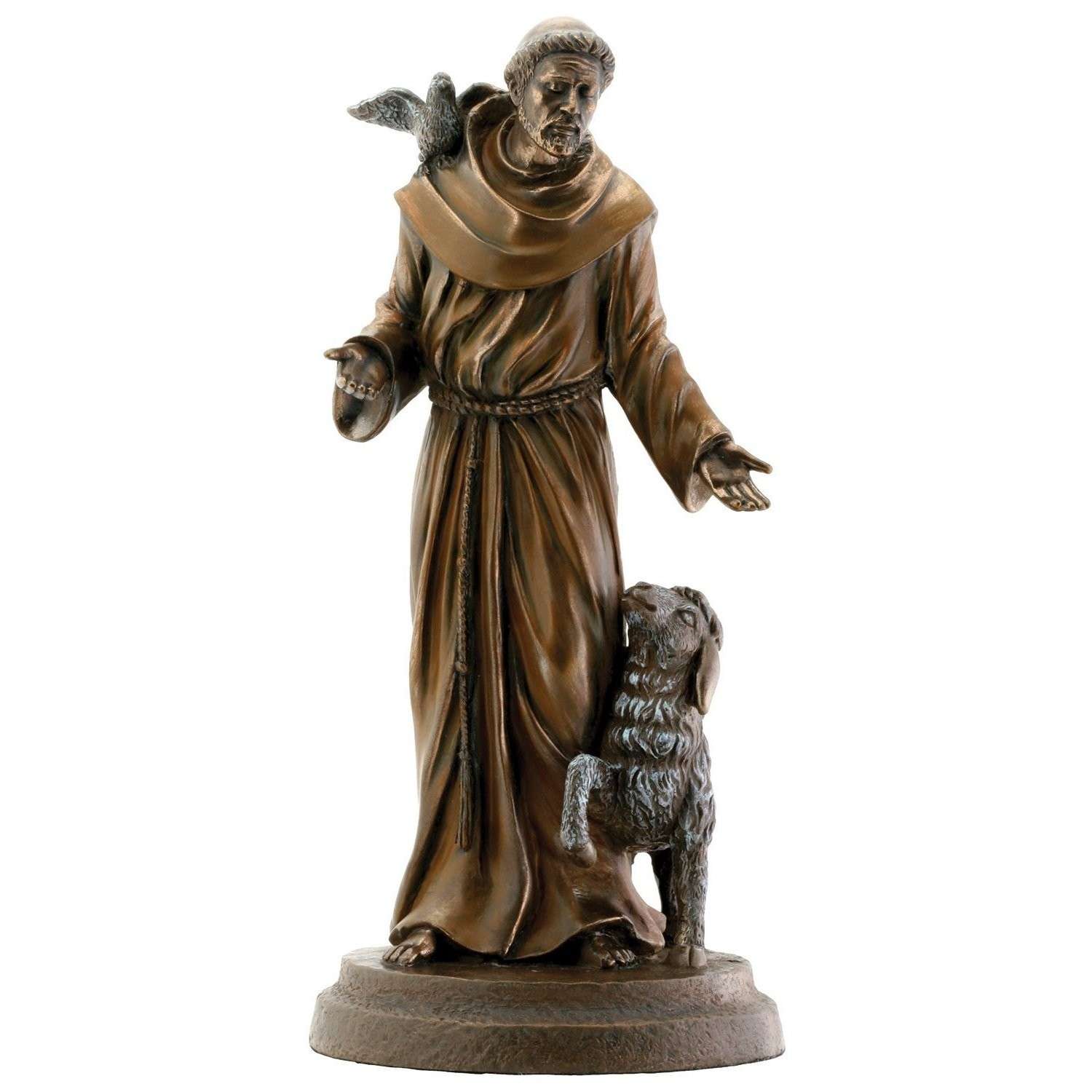 Estátua de São Francisco em Bronze - Decoração Religiosa Elegante e Inspiradora