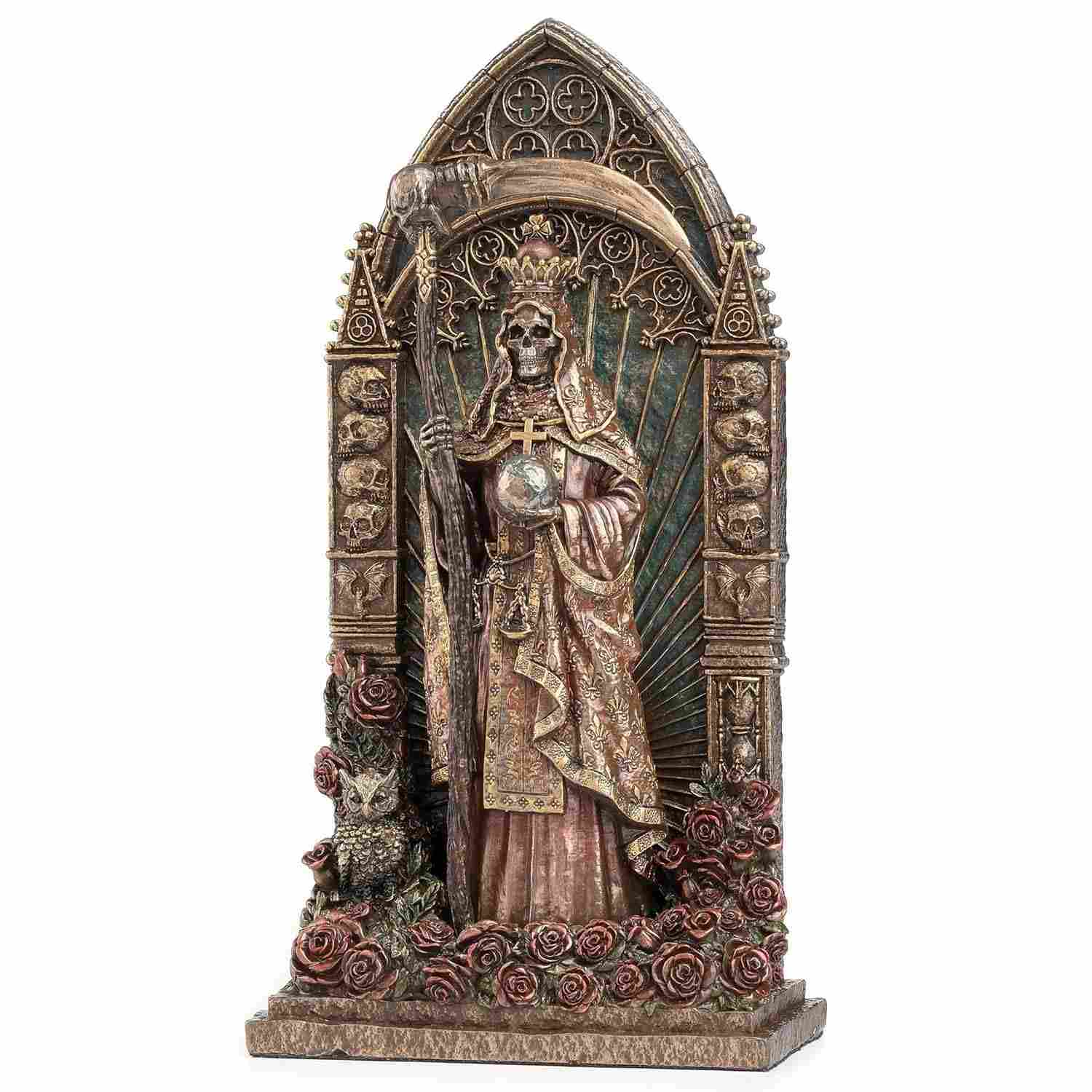 Escultura Santa Muerte em Bronze Fundido a Frio - 24cm | Veronese Design
