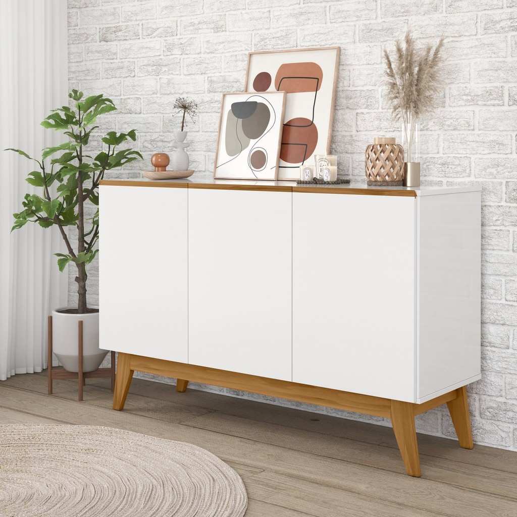 Buffet 3 Portas Branco Ares: Elegância para sua Sala
