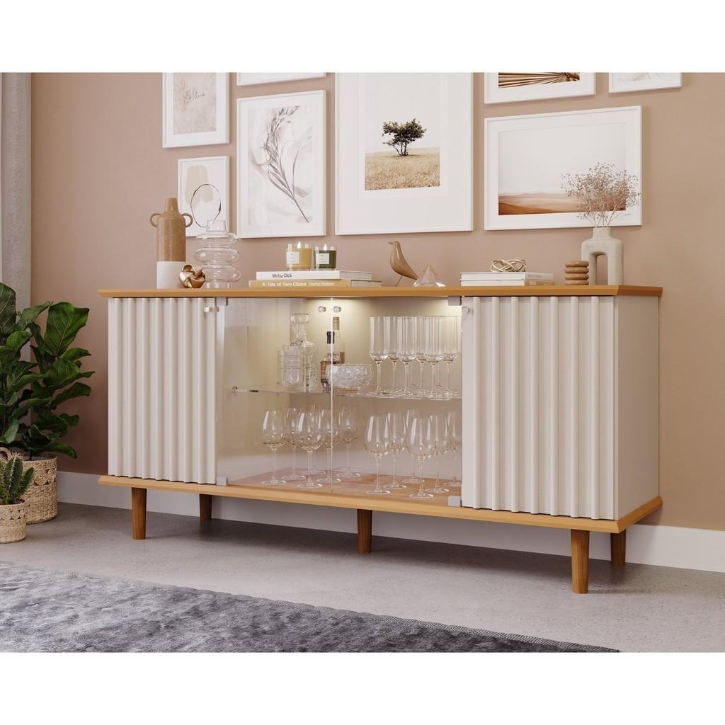 Buffet 4 Portas Janice: Elegância e LED!