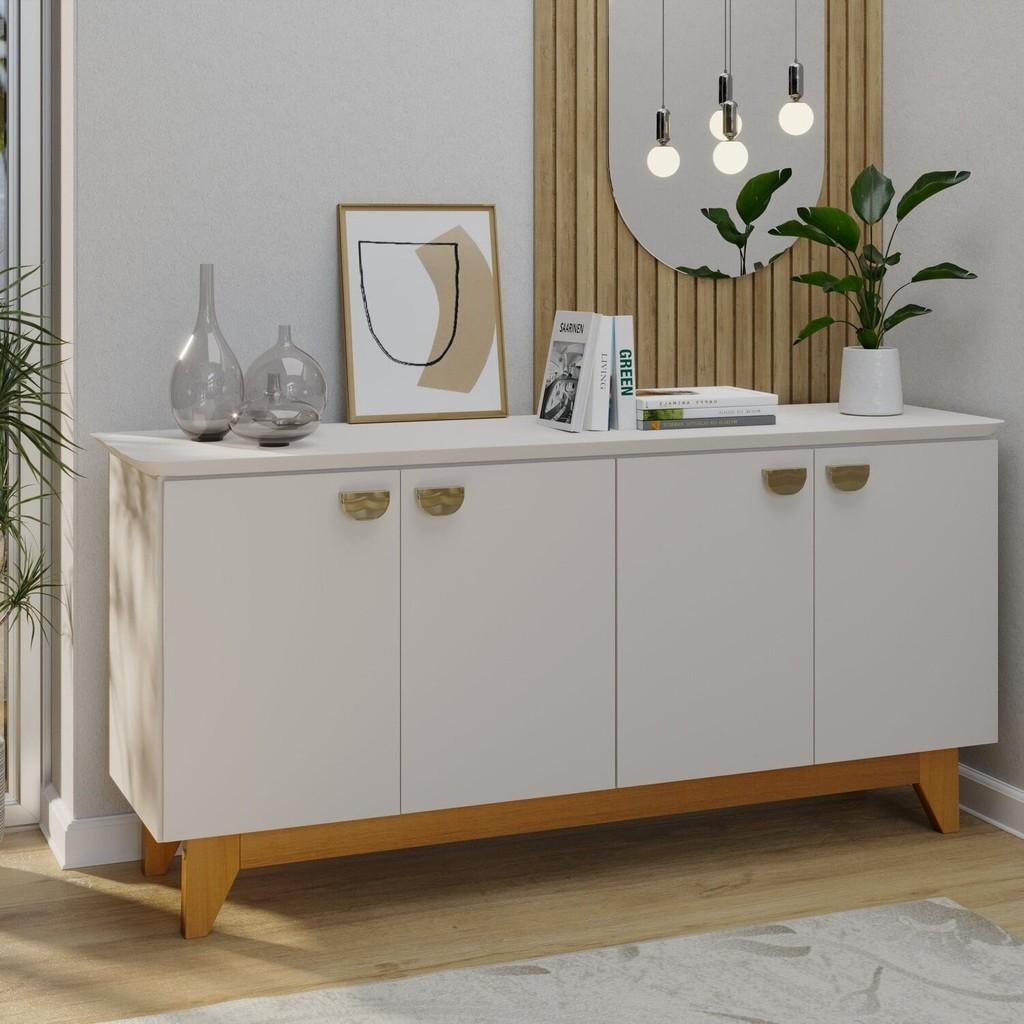 Buffet 4 Portas Nevaska/Cerejeira: Elegância para sua Sala