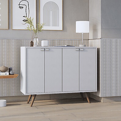 Buffet Aparador Rack Retrô com 3 ou 4 Portas – Estilo e Espaço na Sala