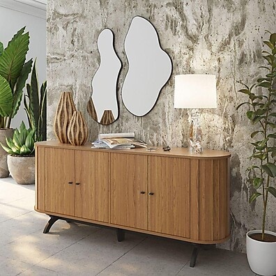 Buffet Curvo 180cm Freijó: Elegância e Organização