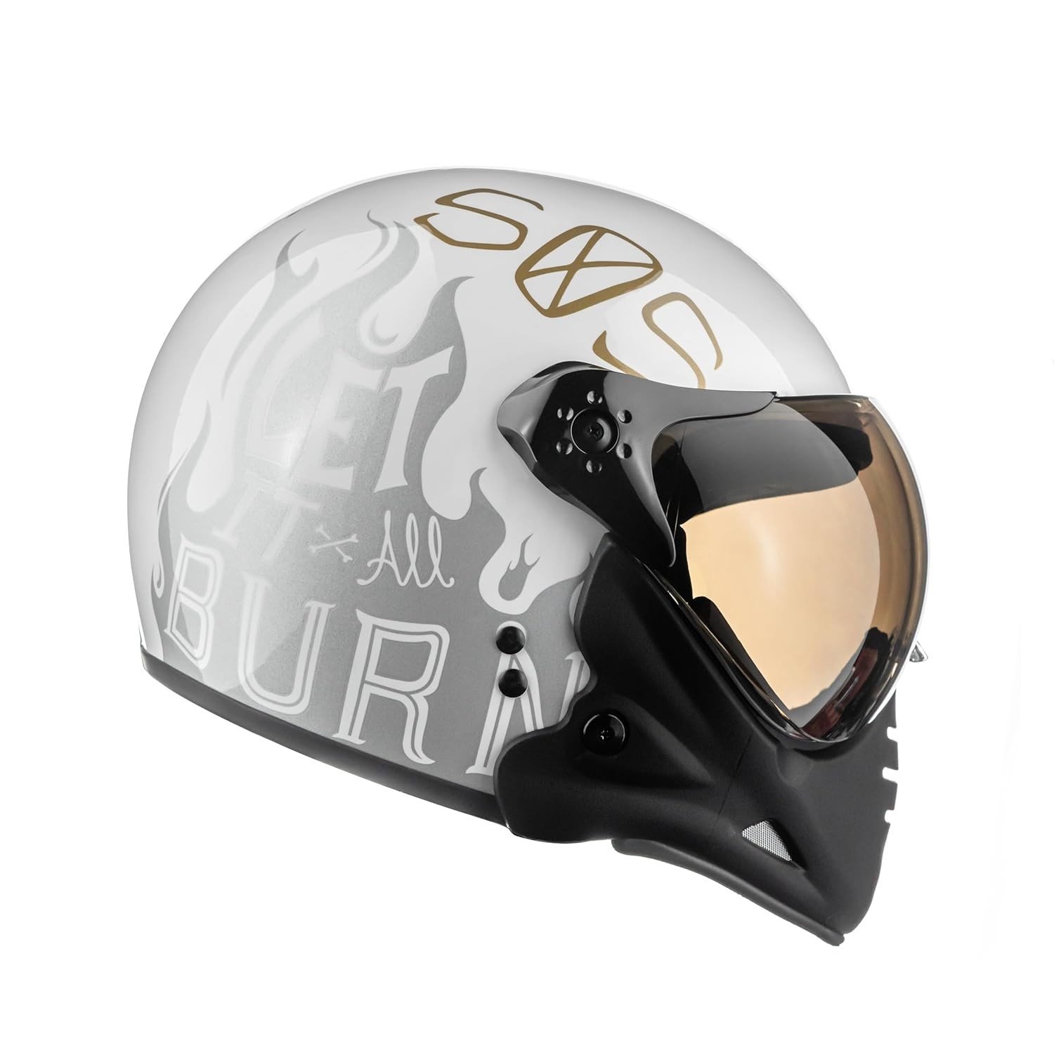 Capacete Peels F21 Burn Branco Aberto: Estilo e Proteção para Sua Moto