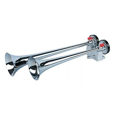 Buzina Automotiva Marítima 2 Cornetas Cromada 12V - Som Potente