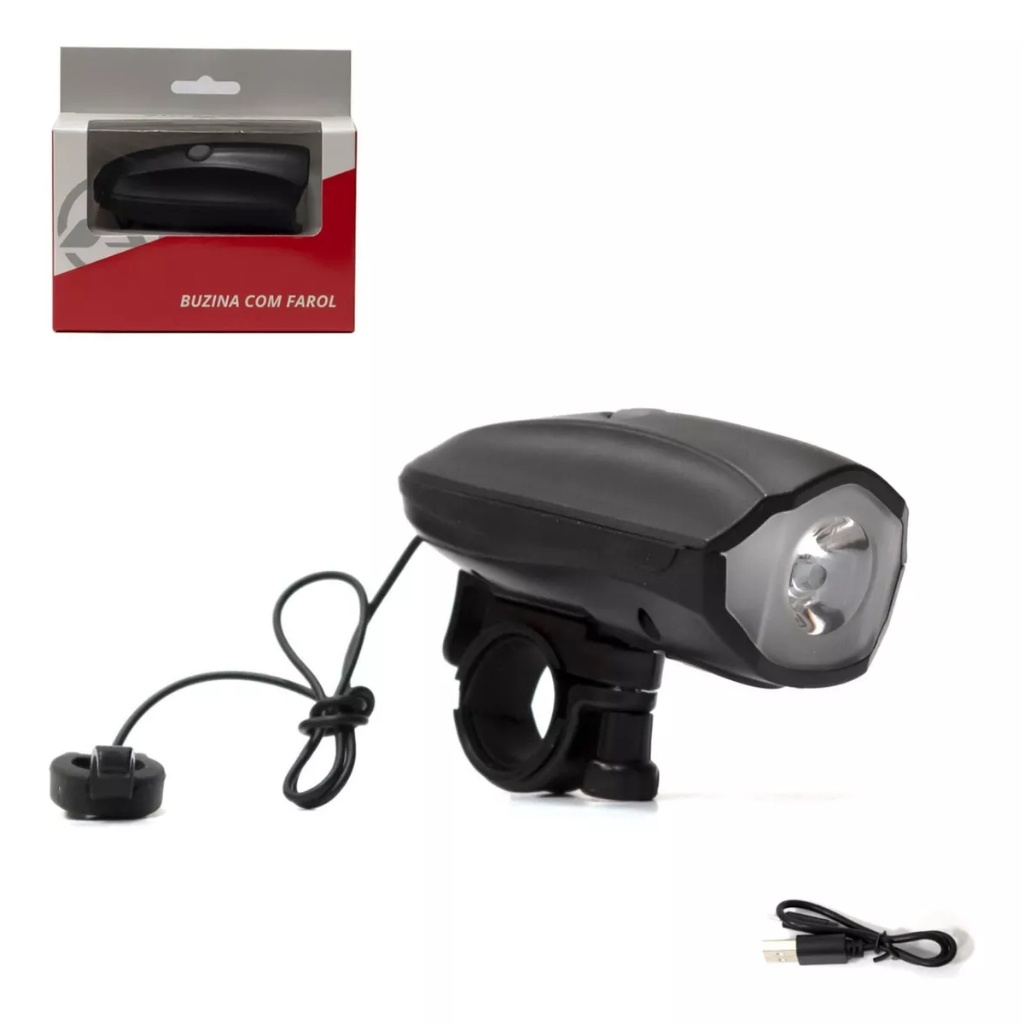 Buzina Bike com Farol Absolute: 2 Sons e Resistente à Chuva
