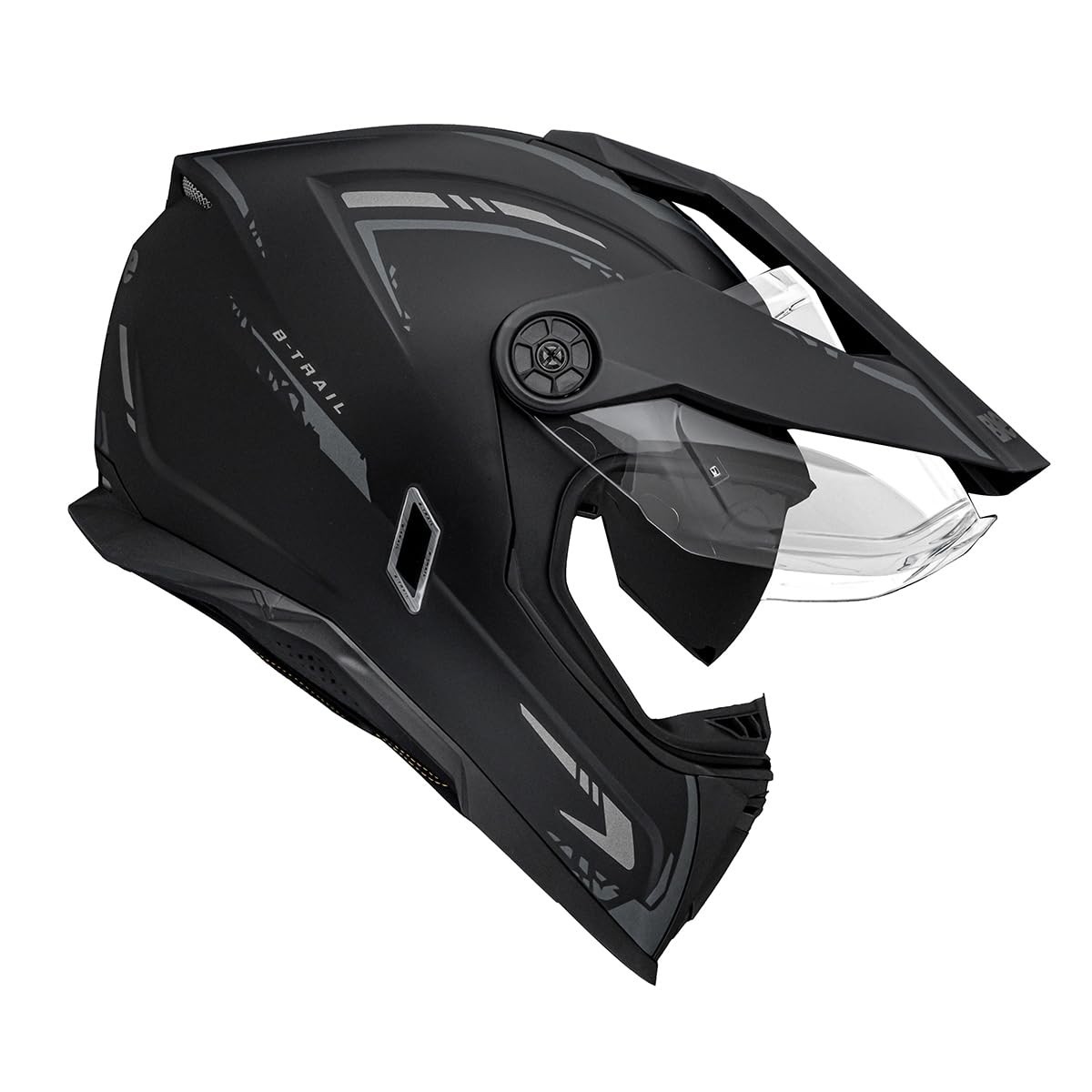 Capacete Bieffe B-Trail Authentic Preto Fosco/Grafite c/ Óculos Integrado - Segurança e Estilo Off-Road