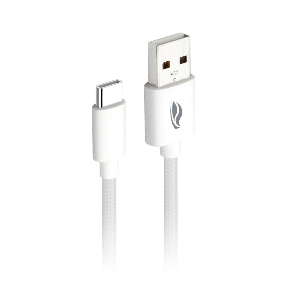 Cabo USB-C C3Plus 2 Metros Branco: Carregamento Rápido e Transferência de Dados Segura