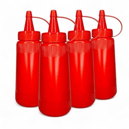Kit C/4 Bisnagas Plástico Ketchup, Maionese E Mostarda 200ml (Ketchup)