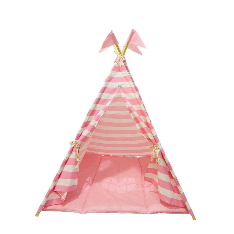 Cabana Infantil Festa do Pijama Rosa Listrada – 90x90x130 cm para Meninas