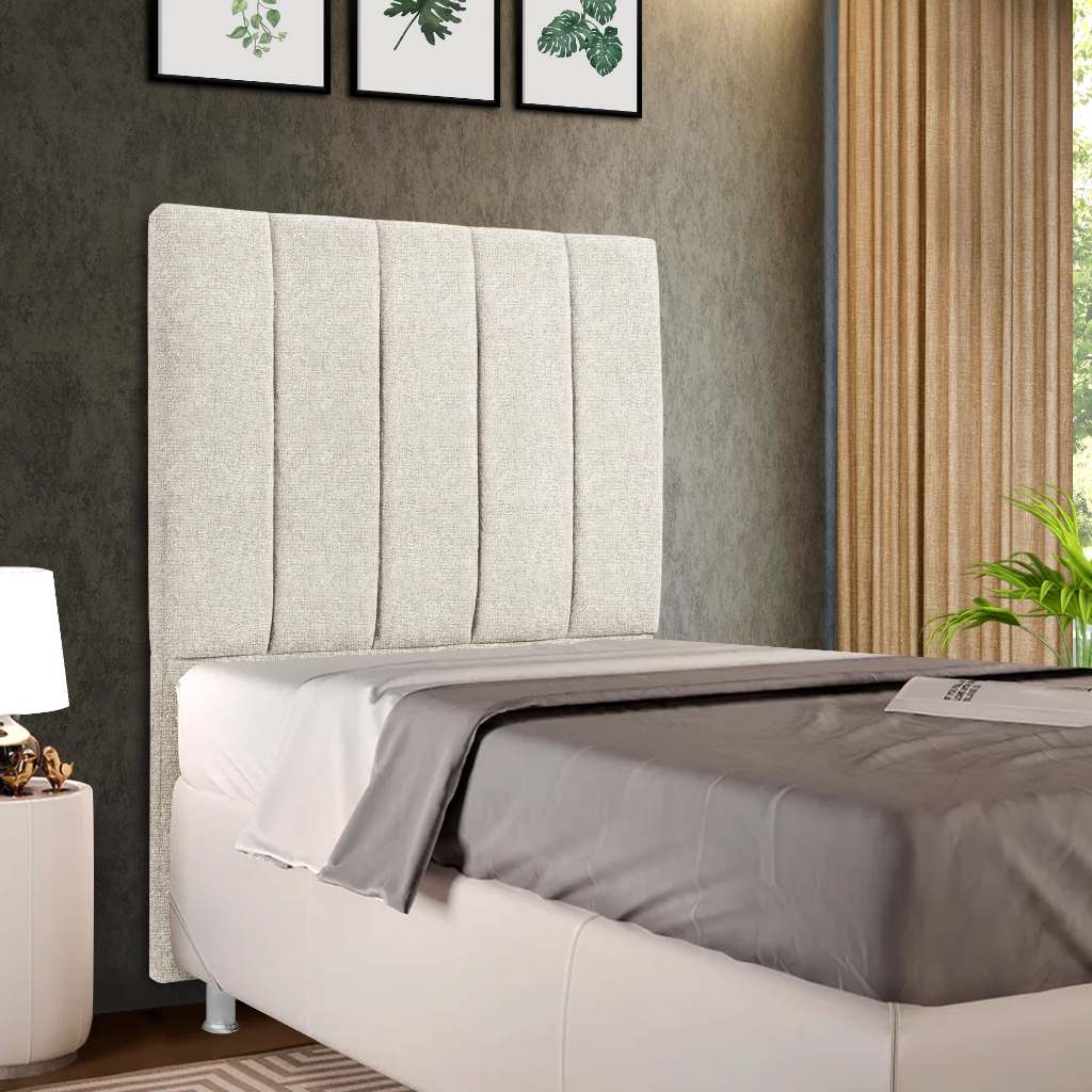 Cabeceira Alice 90cm Linho Bege: Conforto e Elegância para Seu Quarto