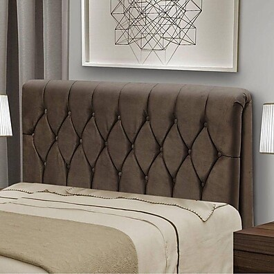 Cabeceira Casal 140cm Istambul: Elegância em Marrom