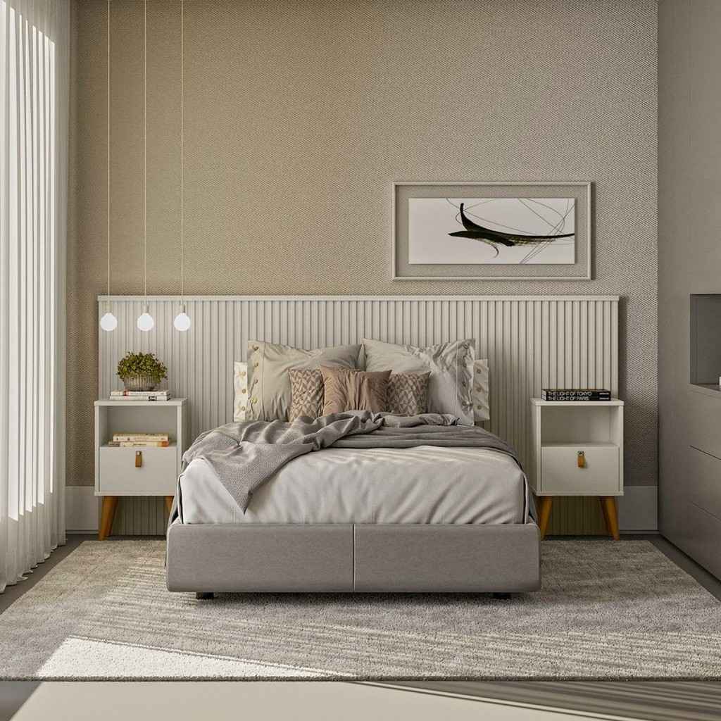 Cabeceira Casal Queen 240cm Off White: Conforto e Estilo