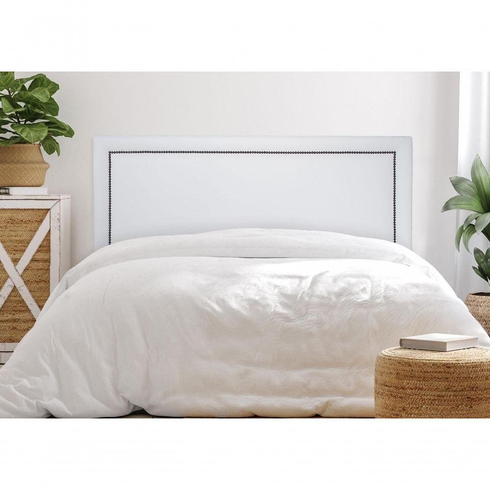 Cabeceira Casal Reta Luxo 140x60 com Tachas Fumê - Estilo e Conforto