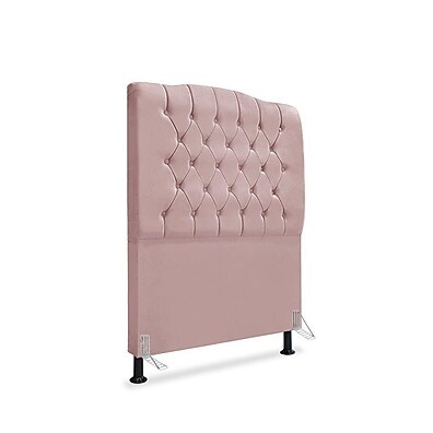 Cabeceira de Cama Solteiro Veludo Rose 90cm – Dunas